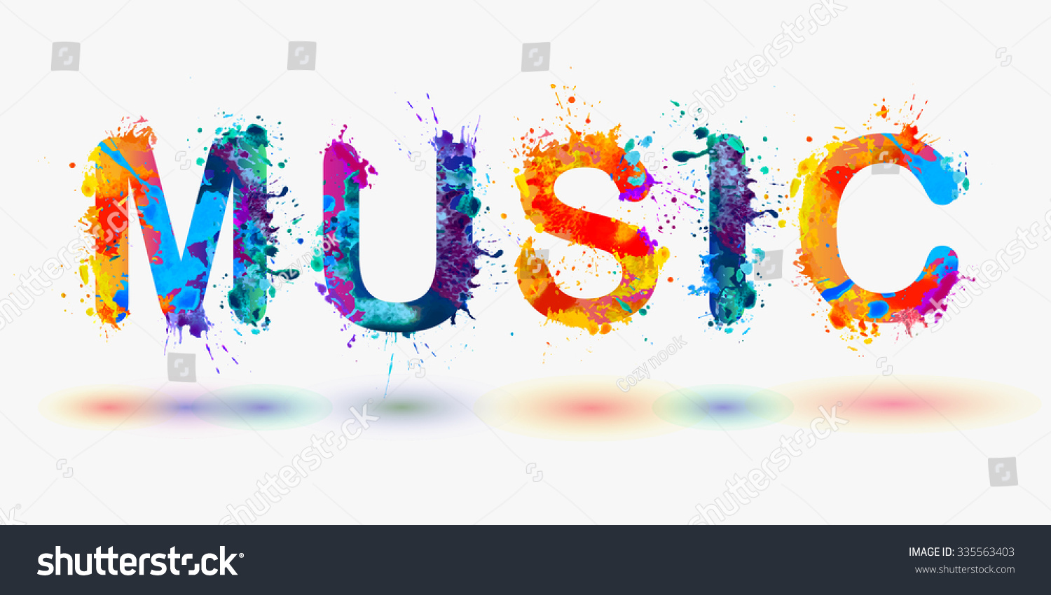 Word Music Rainbow Splash Paint Stock Vector 335563403 Shutterstock