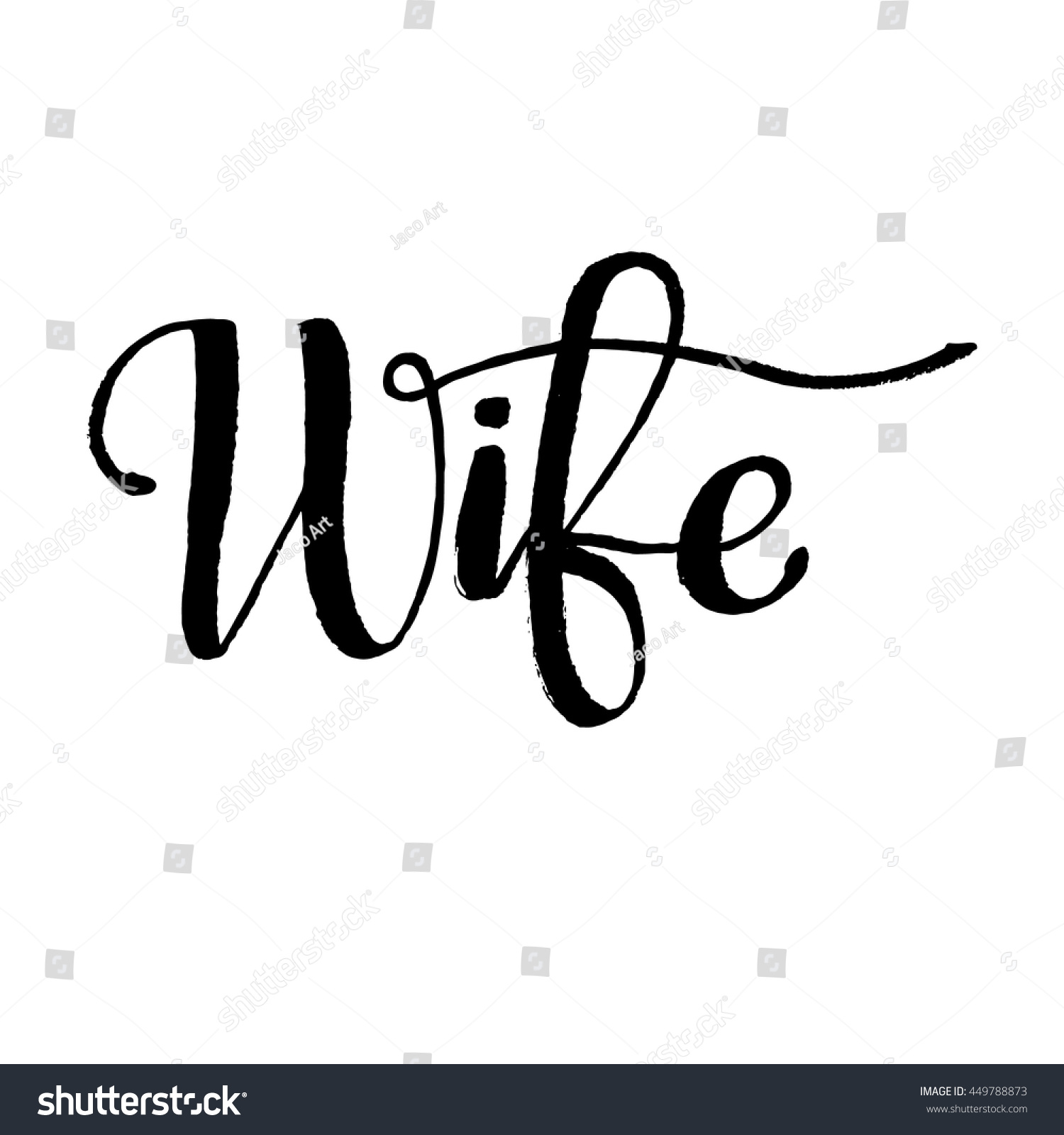 word-wife-lettering-background-ink-illustration-modern-brush