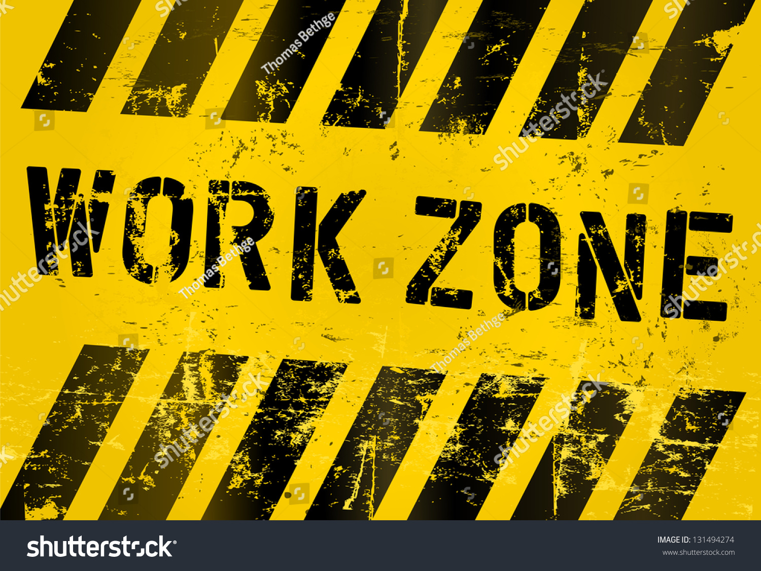 Work Zone Sign Worn Grungy Vector Stock Vector 131494274 - Shutterstock