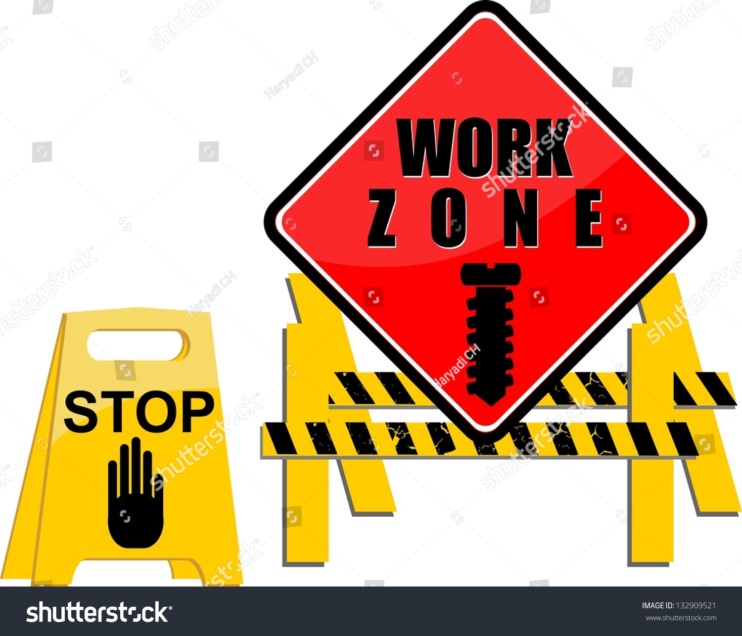 Work Zone, Vector 132909521 Shutterstock