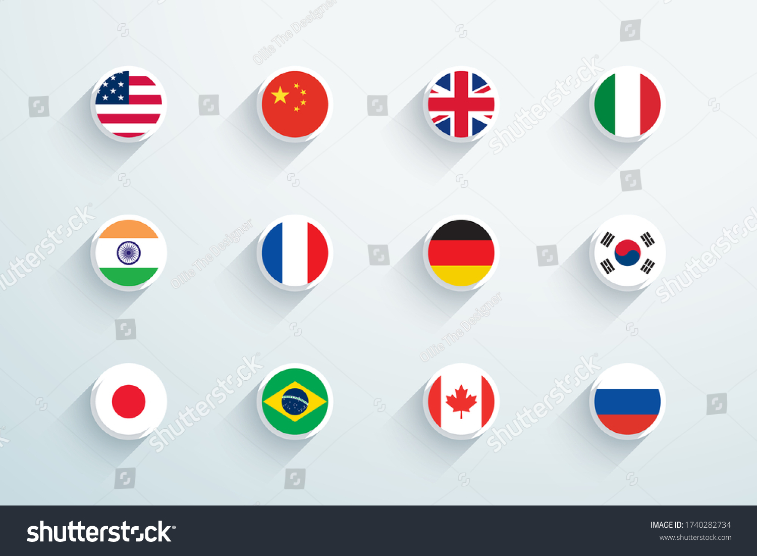 World Flags Round D Button Circular