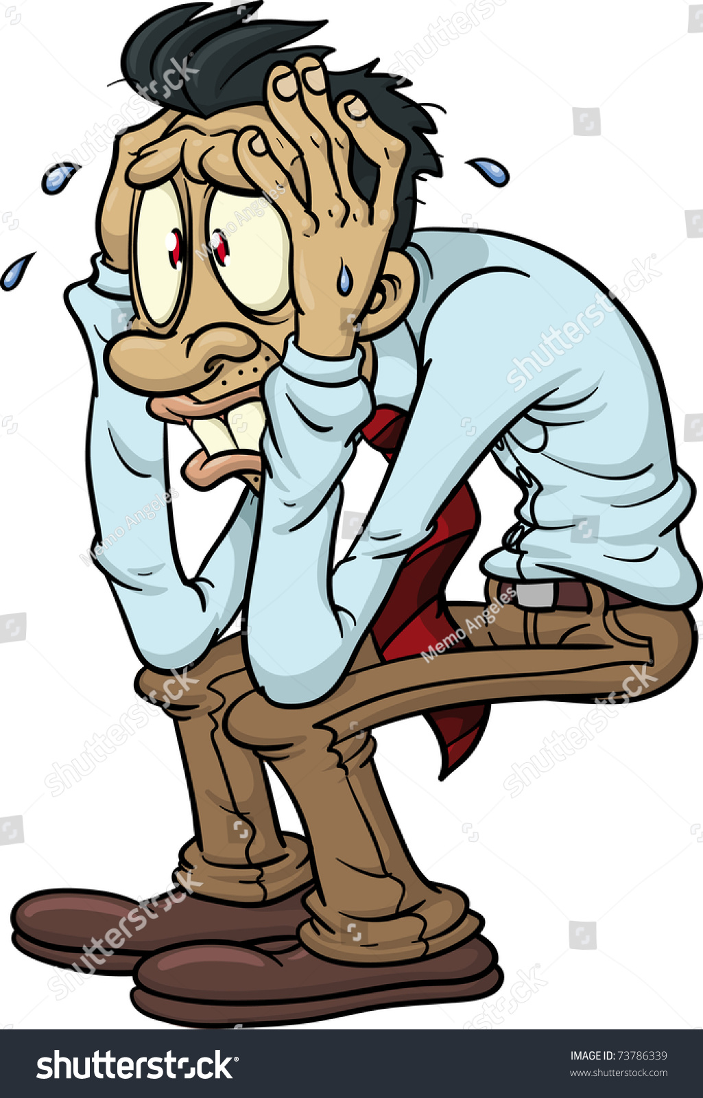 worried-man-sitting-and-sweating-all-in-a-single-layer-stock-vector