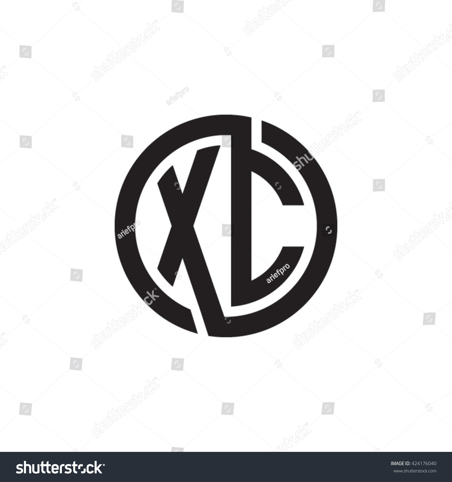 Xc Initial Letters Looping Linked Circle 库存矢量图免版税424176040 Shutterstock