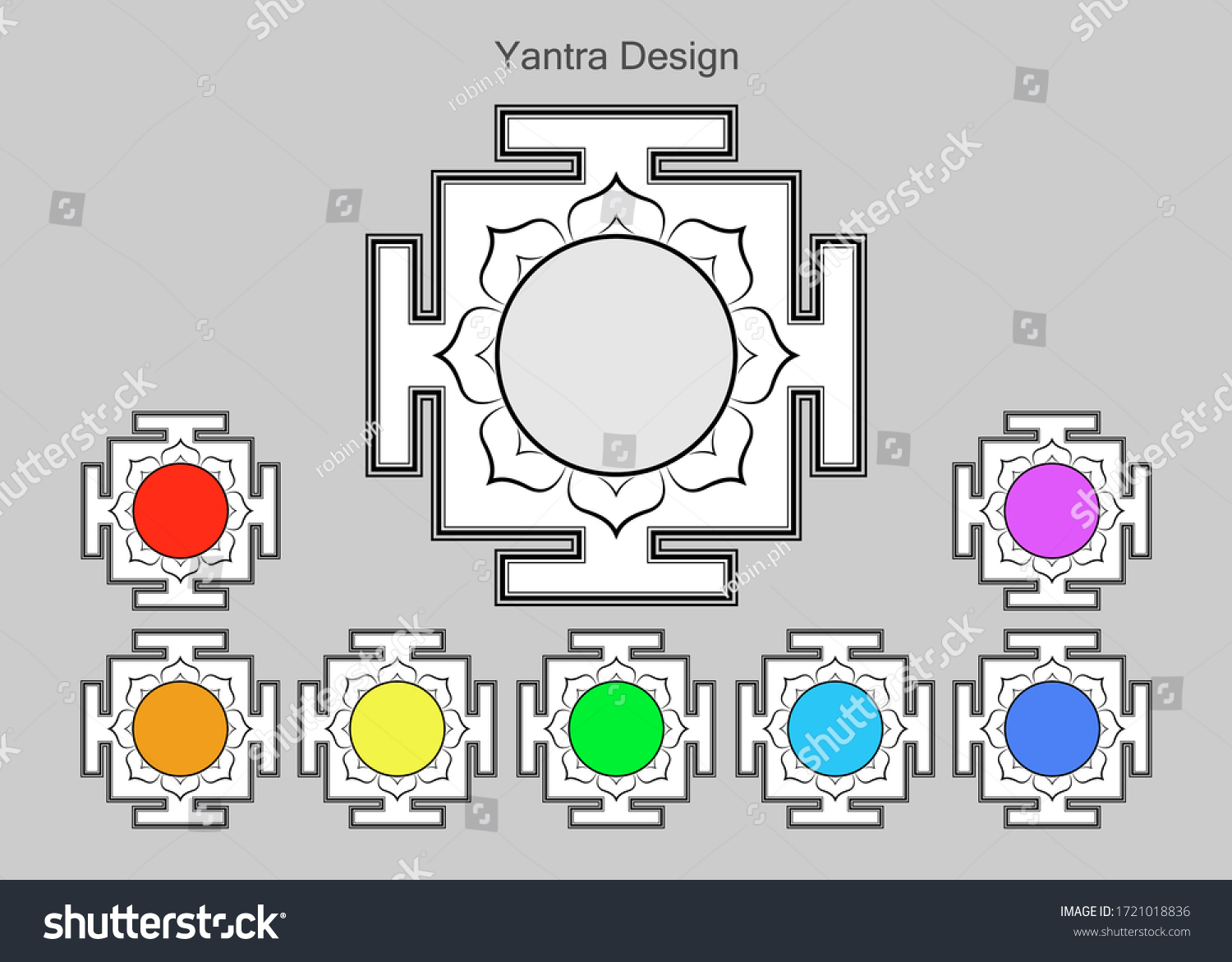 Yantras Set Icon Copy Space Sacred Stock Vector Royalty Free