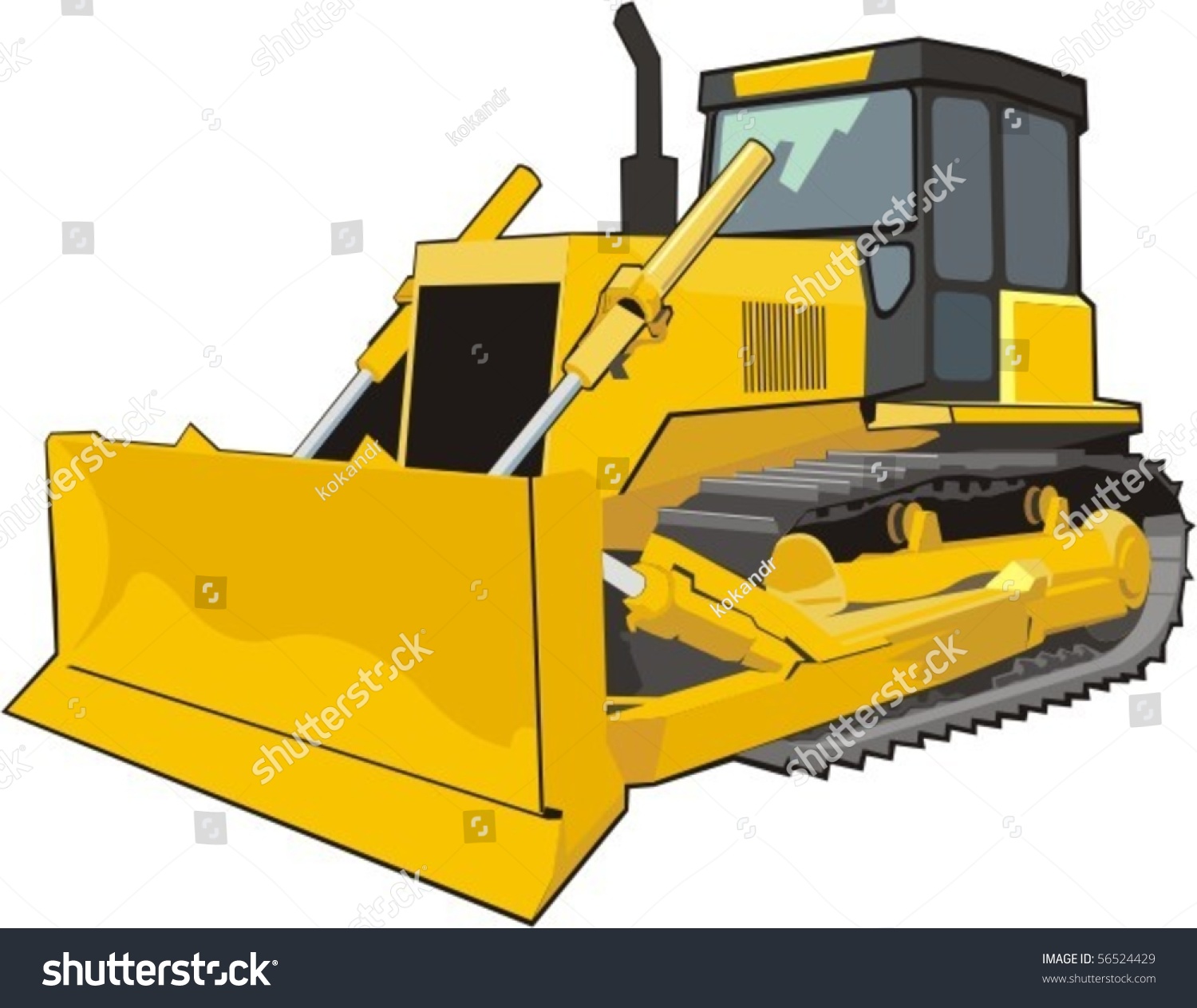 Yellow Caterpillar Building Bulldozer Stock Vector Illustration ...