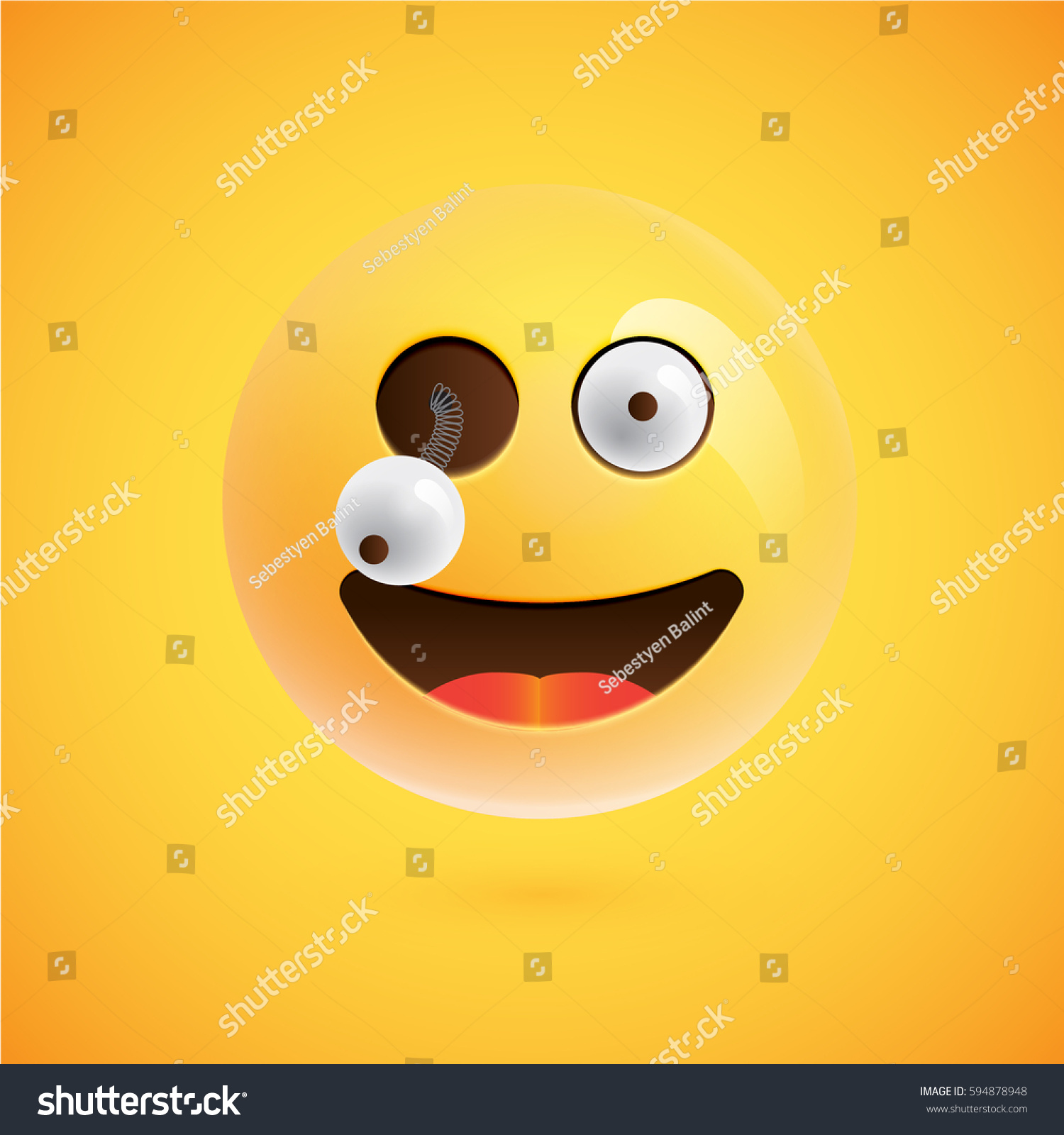 Yellow Realistic Emoticon Smiley Face Vector Vector C S N Mi N Ph