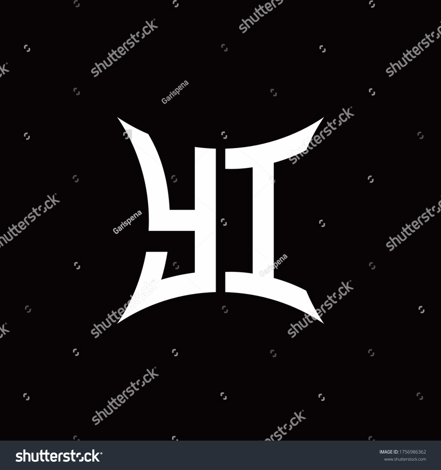 Yi Monogram Logo Sharped Shape Design Stock Vector Royalty Free