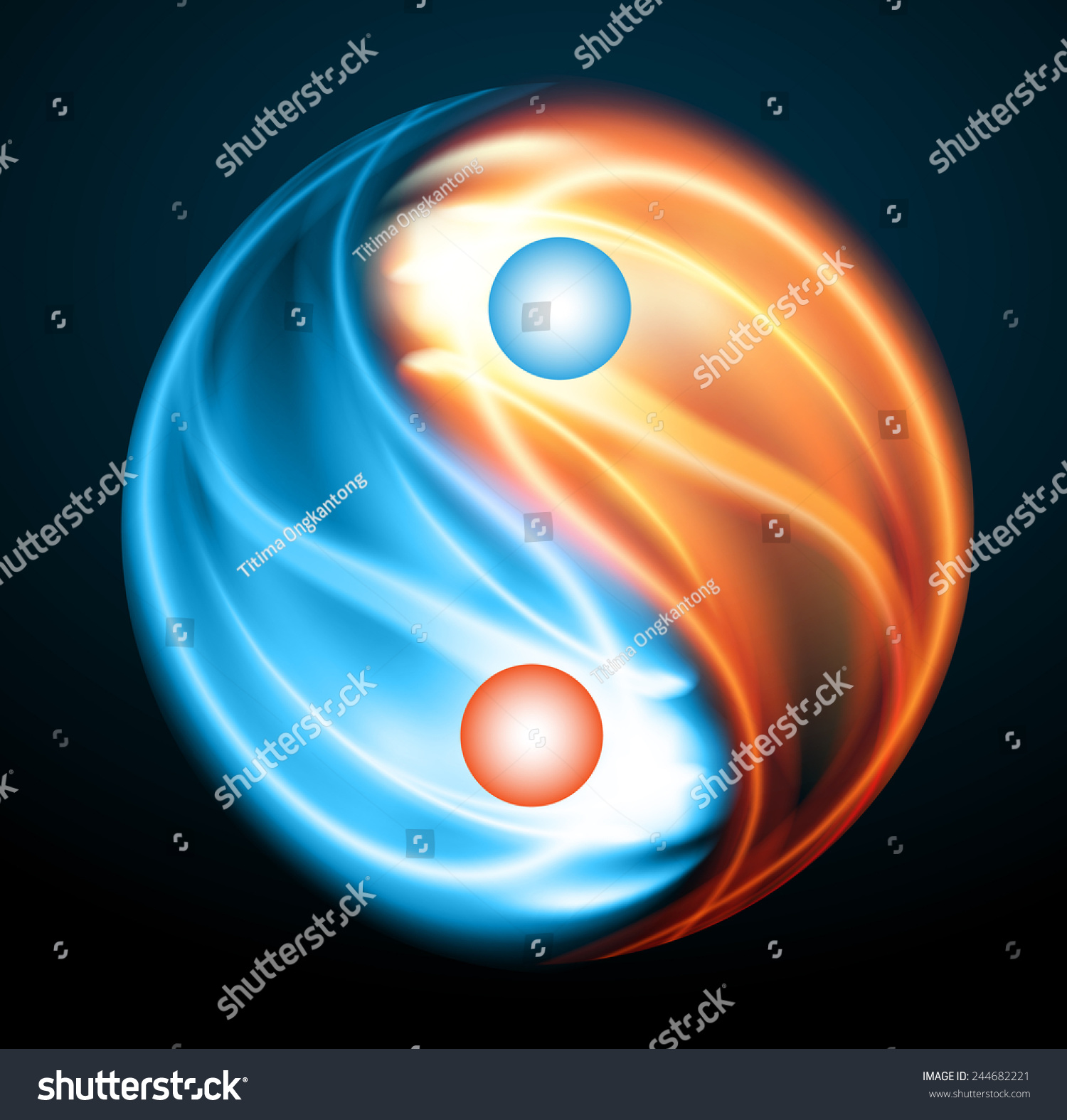 Yin Yang Symbol Fire And Ice Opposite Heating Cooling Stock Vector Illustration 244682221 8431