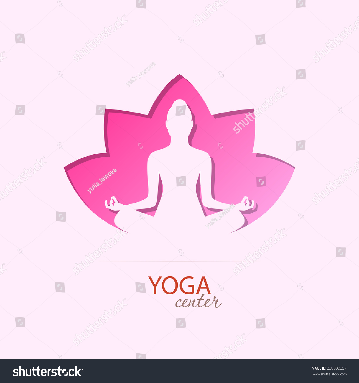 Yoga center girl in lotus silhouette symbol Vector illustration Yoga center girl in lotus silhouette symbol Vector illustration