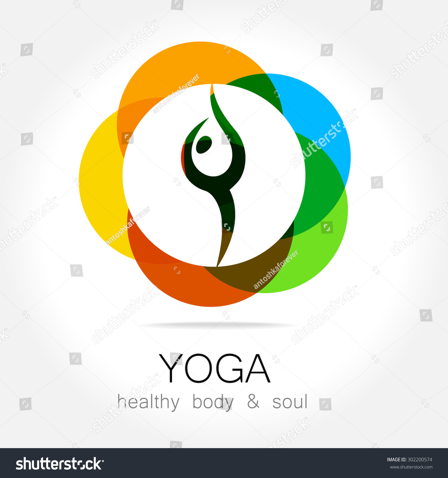 Vektor Stok Yoga Template Logo Sign Yoga Asana Tanpa Royalti