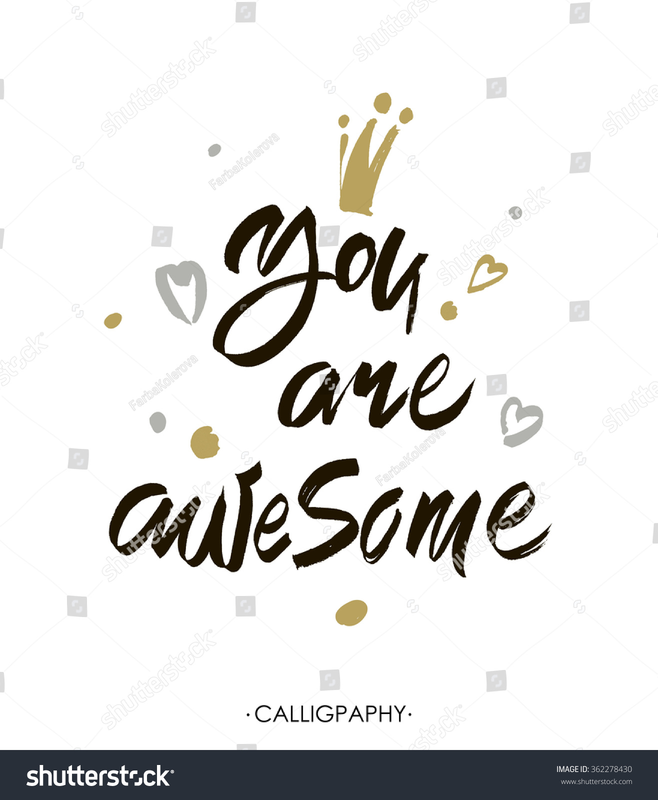 You Are Awesome Modern Brush Calligraphy Vector Handwritten Ink