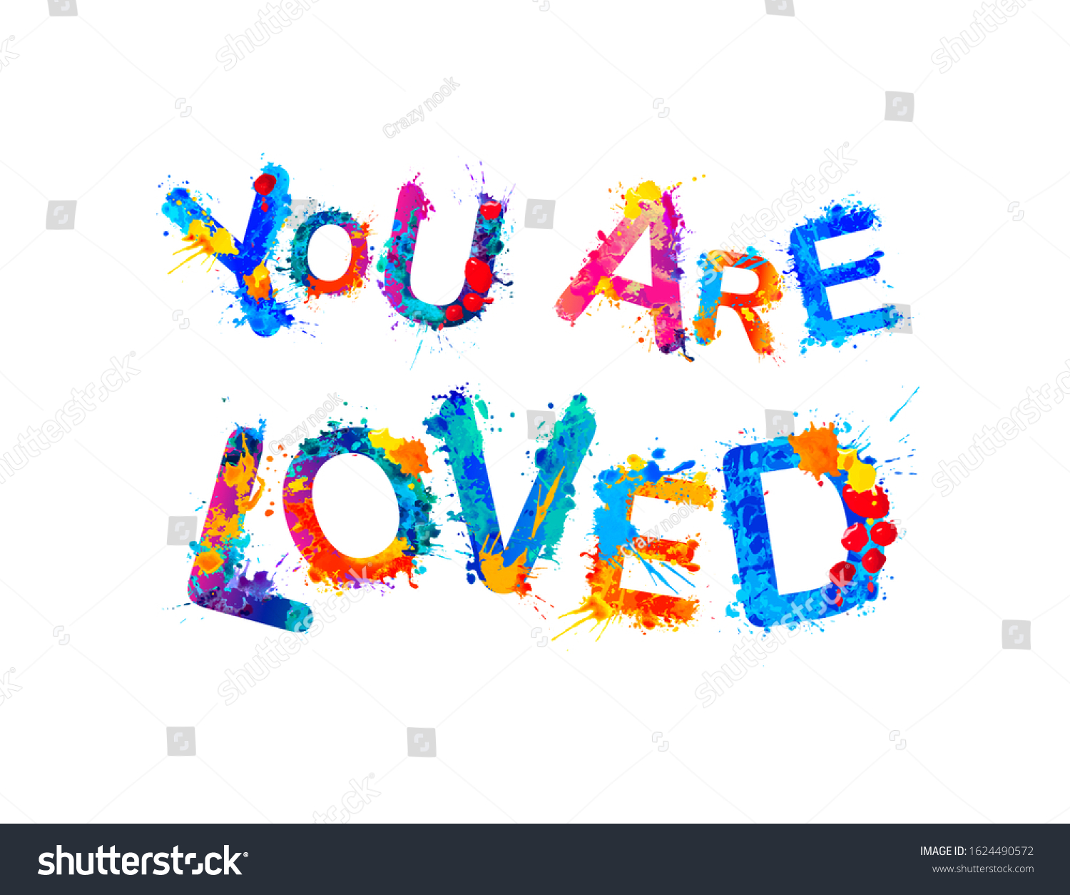 You Loved Vector Inscription Splash Paint เวกเตอรสตอก ปลอดคา