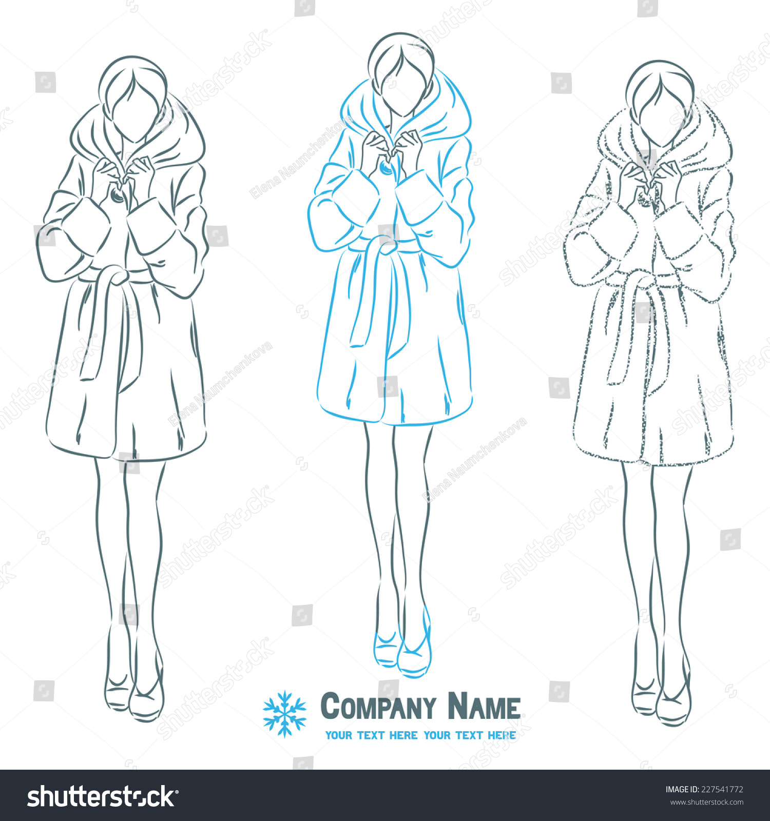 Young Elegant Beautiful Woman At Outerwear Clothes. Female Wears Winter