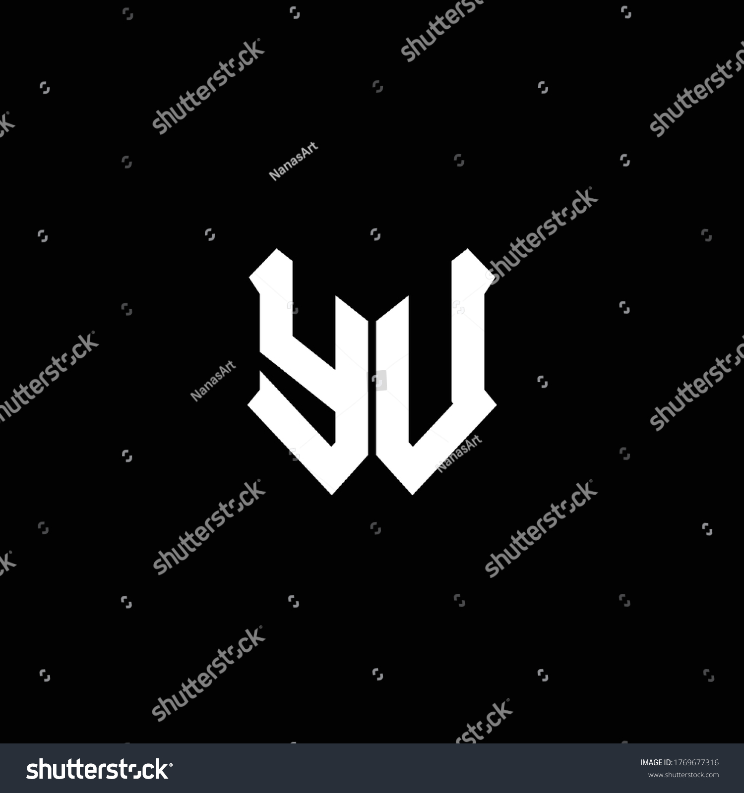 Yu Logo Monogram Shield Shape Design Stock Vector Royalty Free 1769677316