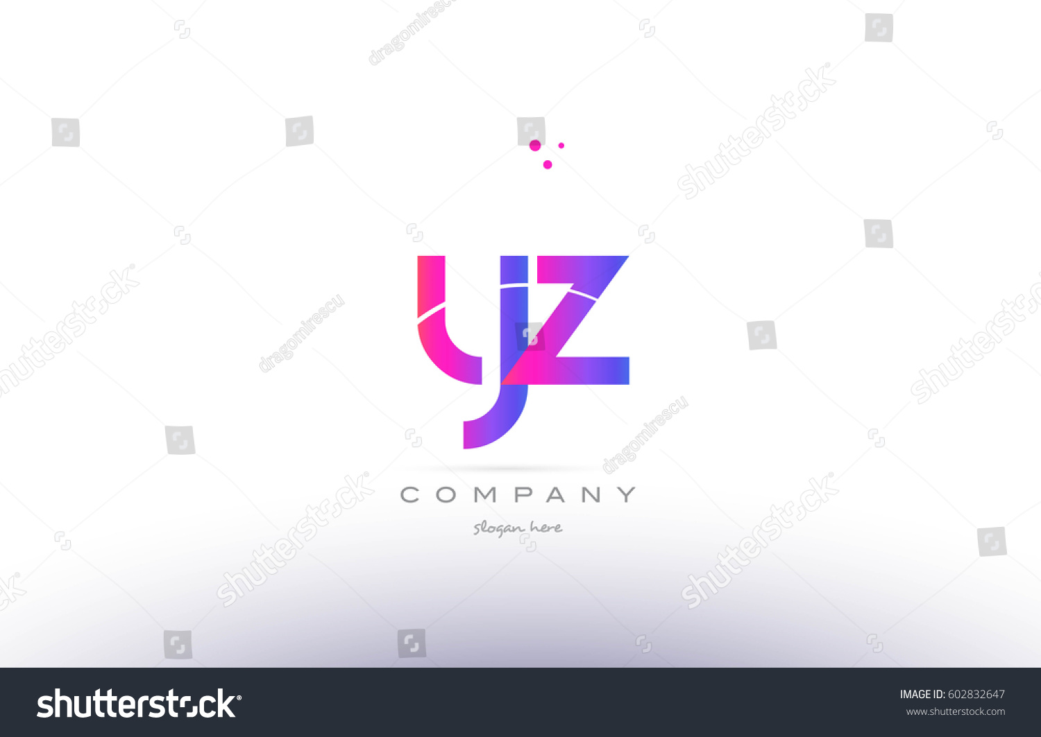 Yz Y Z Pink Purple Modern Stock Vector Royalty Free