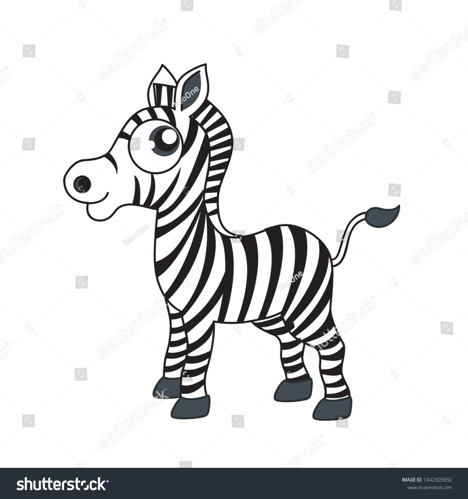 Zebra Cute Cartoon Character Illustration Vector Stock Vector Royalty