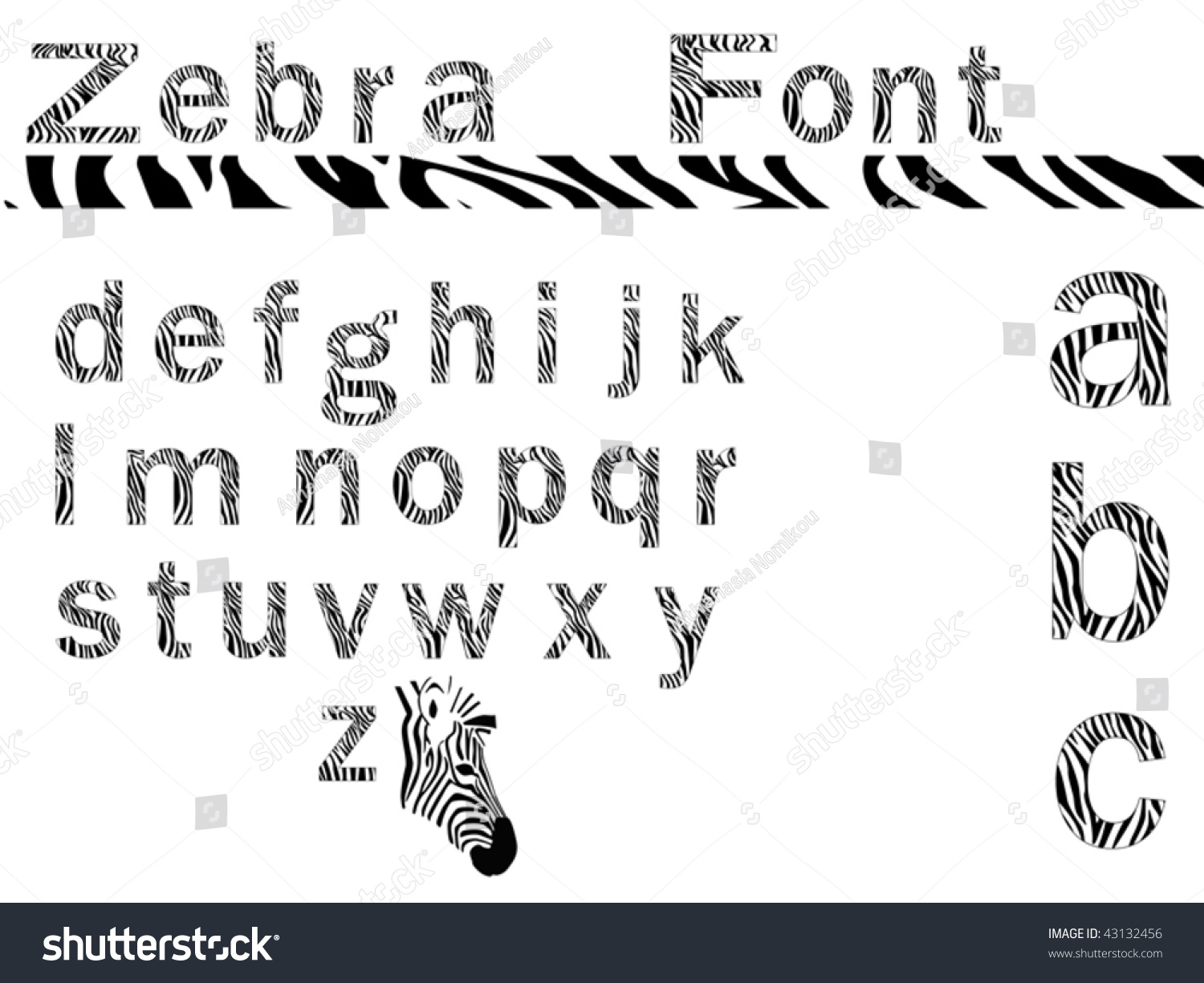 Zebra Font Vector - 43132456 : Shutterstock