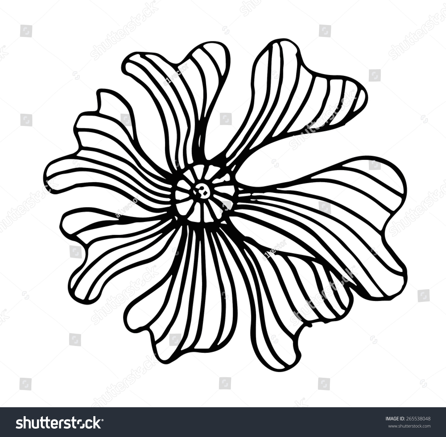 Zentangle Flower Vector Art - 265538048 : Shutterstock