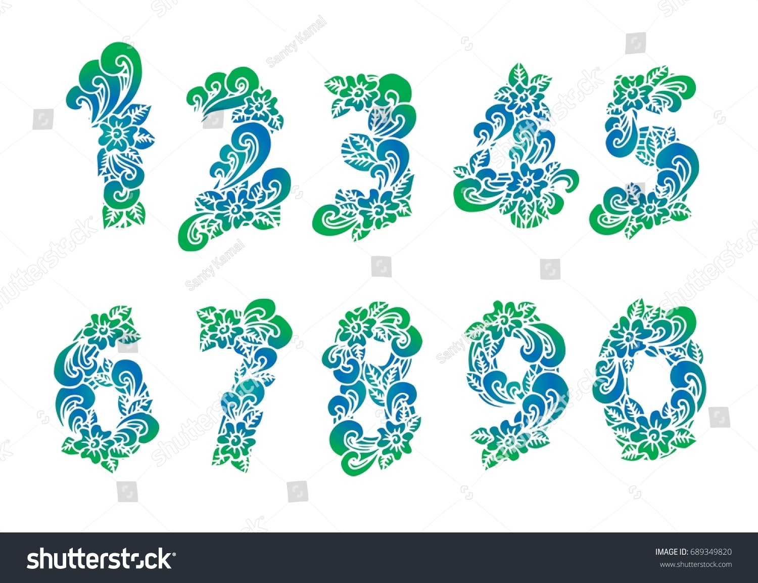 Zentangle Numbers Set Collection Doodle Numbers Vector De Stock Libre