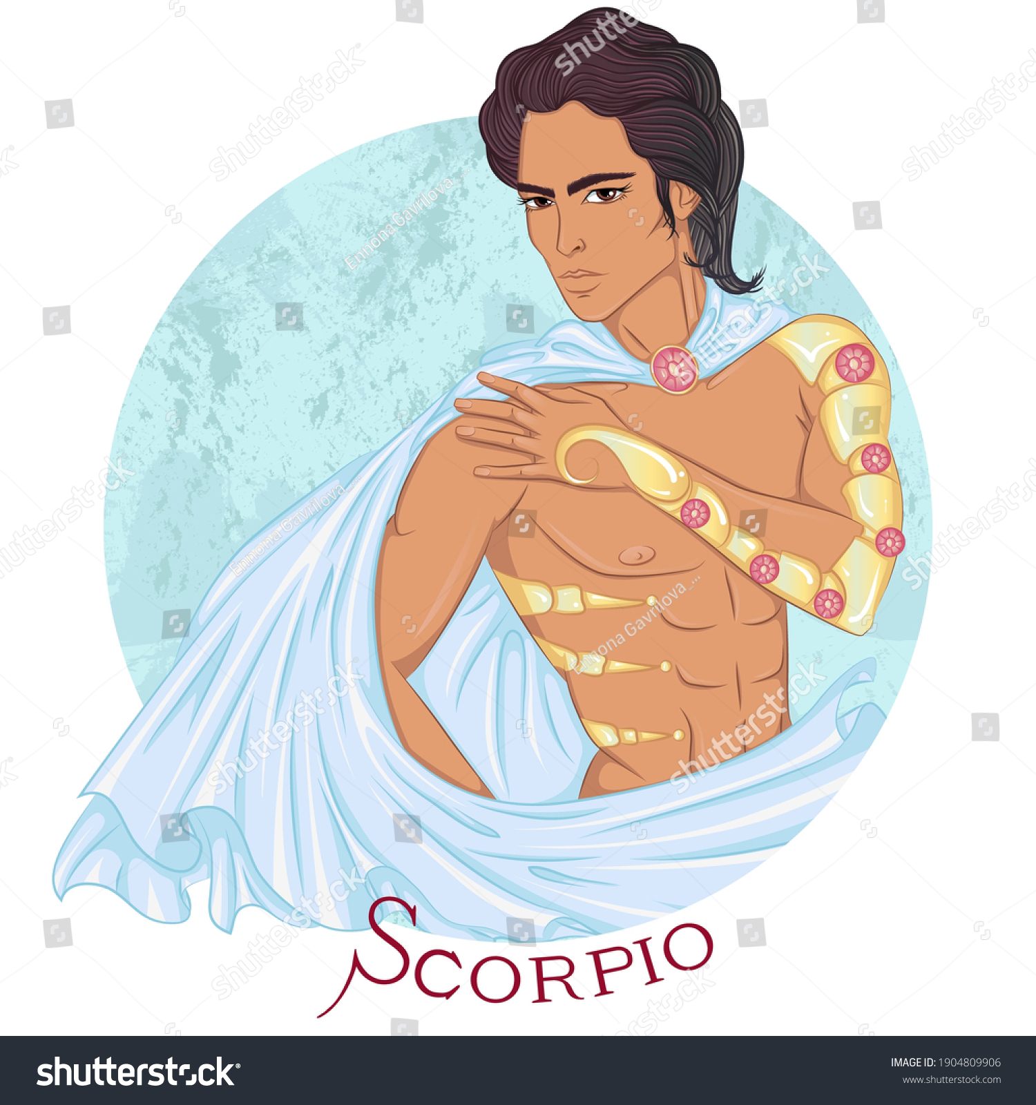 Zodiac Vector Illustration Astrological Sign Scorpio Stock Vector