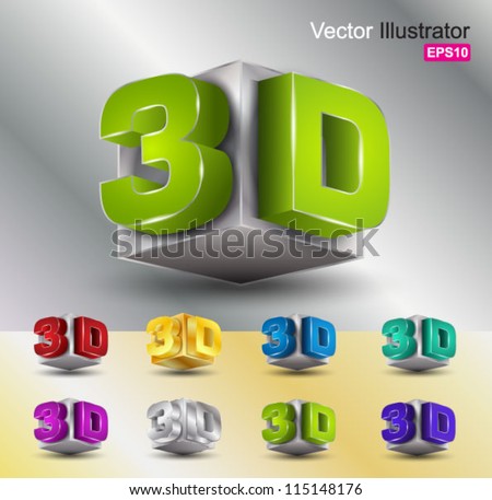 metallic 3d  vector color