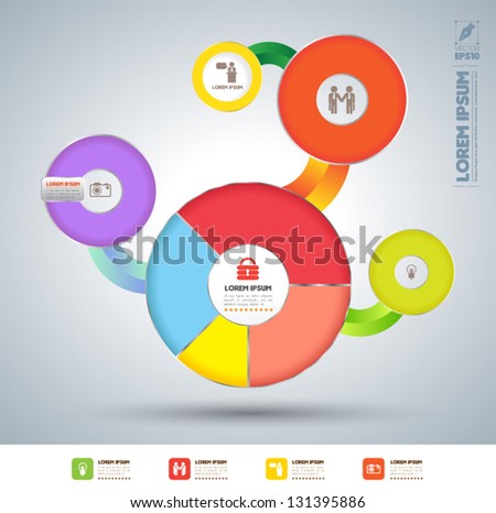 Vector circle with business  icons   / can use for info-graphic / loop business report or plan / modern template / education template / business brochure /  system diagram