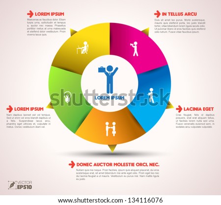 Vector  circle loop business concepts with  icons / can use for info-graphic / loop business report or plan / modern template / education template / business brochure /  system diagram