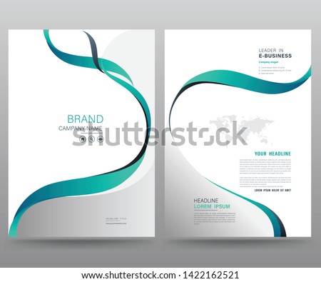 Template annual report brochure flyer design modern style. vector illustration, Use for Leaflet cover presentation abstract flat background, layout in A4 size 商業照片 © 