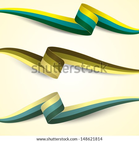 Color Ribbon With Shadow Set / Can Use For Object For Printing. Stock ...