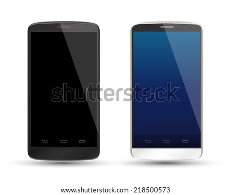 Mockup smartphones set vector realistic style. Vector illustration realistic. Can use for printing and web element. app element. Modern touchscreen android phone cellphone tablet smartphone