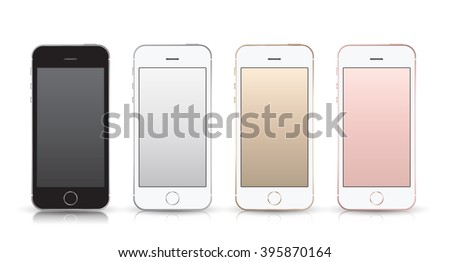 Realistic smartphone set iphon style mockup. Vector illustration. for printing and web element, Game and application mockup.