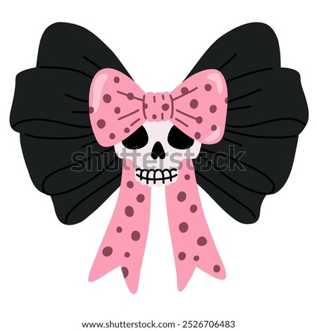 Vector illustration of doodle spooky bow stickers for digital stamp,greeting card,sticker,icon,design