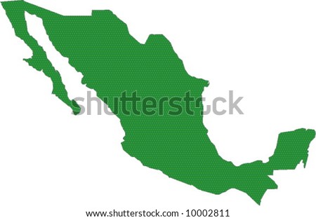 Green Map Of Mexico Stock Vector Illustration 10002811 : Shutterstock