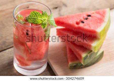 Detox water, Fresh watermelon and mint.