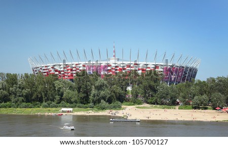 WARSAW, POLAND - JUNE 16: Warsaw National Stadium in Warsaw, Poland on June 16, 2012. The National Stadium will host the UEFA Euro 2012.