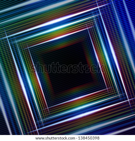 abstract blue background with shining multicolored squares and lights
