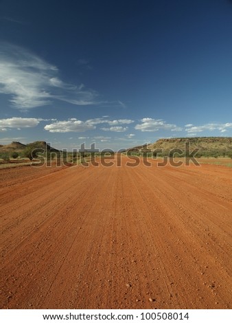 Red dirt road in Australia
