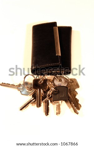 keys in black leader holder