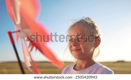 Similar – Foto Bild Windrad in einer üppigen Abendlandschaft