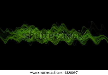 abstract green wave on a black background