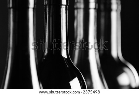 abstract bottle shapes, black white version