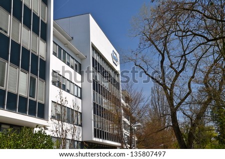 BASEL, SWITZERLAND - APR 17: Roche headquarters on April 19, 2013 in Basel, Switzerland. Rocheis a Swiss global pharma company that operates worldwide producing pharmaceuticals and diagnostics.