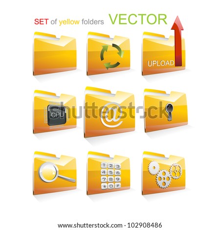 Set of vector folders