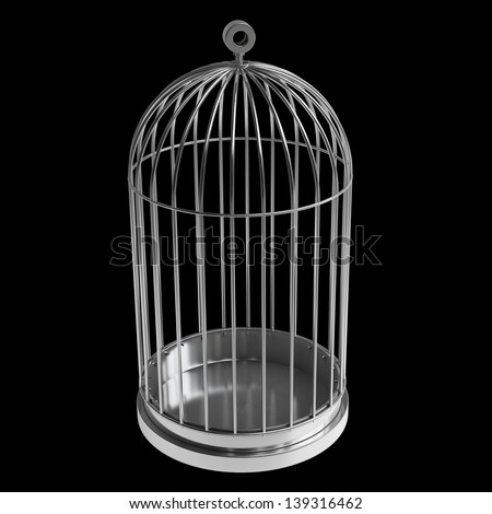 Bird Cage Isolated On Black Background High Resolution 3d Stock Photo ...