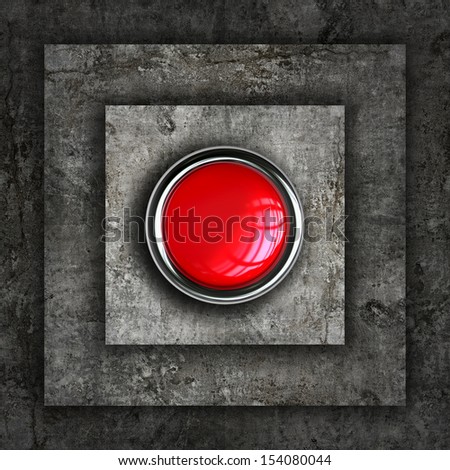 Abstract grunge background wall texture with red button. High resolution