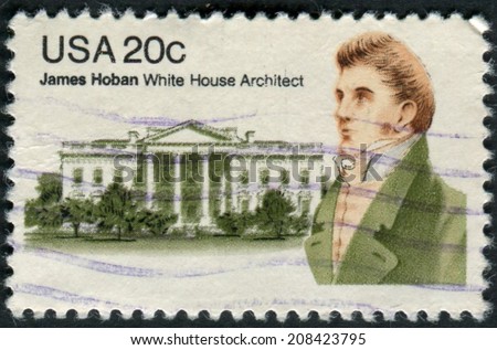 United States of America-Circa 1981: a stamp issued to honor James Hoban, the architect of the White House on the United States.