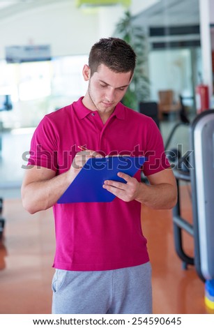 fitness coach is planning exercises for training and writes notes