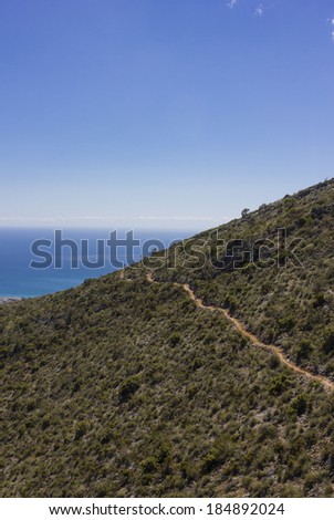 Path on steep mountain/Mountain path/Landscape