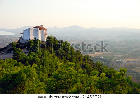 View of a nice church placed in the top of a mountain