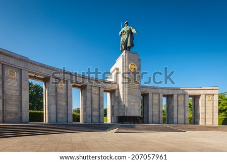 Soviet War Memorial (1945) erected by the Soviet Union to commemorate the 80,000 soldiers who died during the battle of Berlin, Germany.